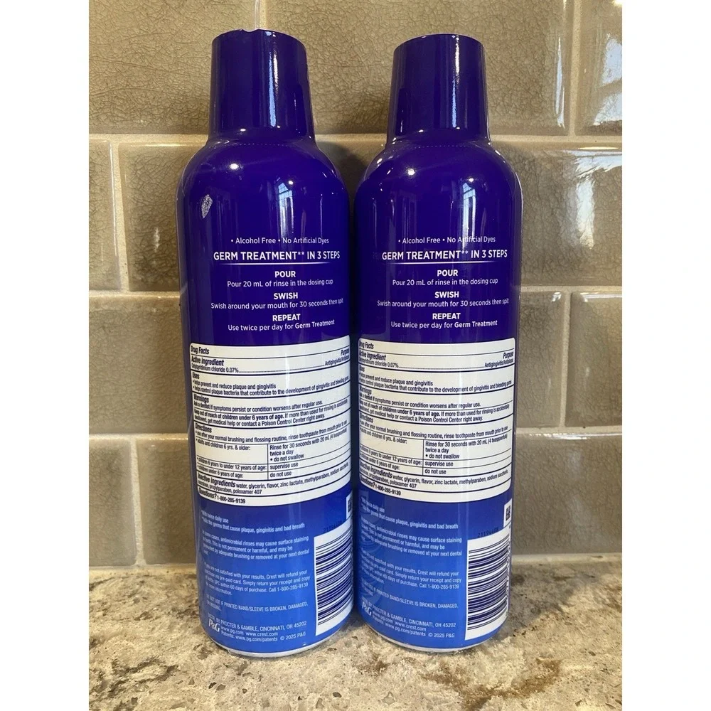 NEW (2) Crest Deep Cleanse Mouthwash Germ Treatment 16oz Discontinued Rare Lot